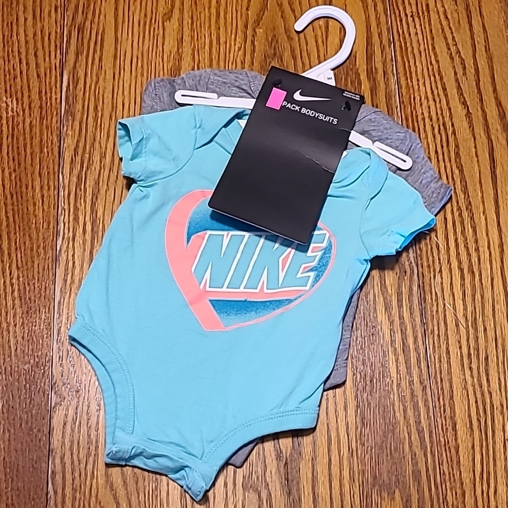 Nike NWT Blue And Gray Onesies - 2 pack - 3 Months